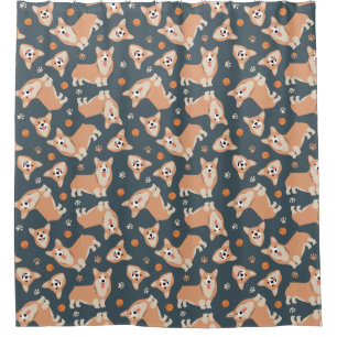 Rideaux De Douche Motif Cute Corgi