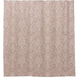 Rideaux De Douche Motif Damassé Classique Rose Pâle Rosé