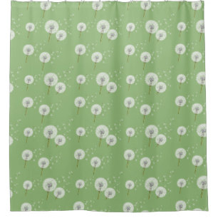 Rideaux De Douche Motif Dandelion sur Green Arrière - plan