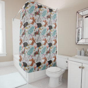 Rideaux De Douche Motif d'animaux aquatiques vie sous-marine en me
