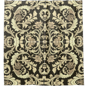 Rideaux De Douche Motif d'antiquités Brown Fleur