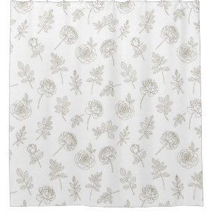 Rideaux De Douche Motif d'art botanique minimaliste en ligne (8)