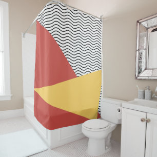 Rideaux De Douche motif d'art de bruit 80s
