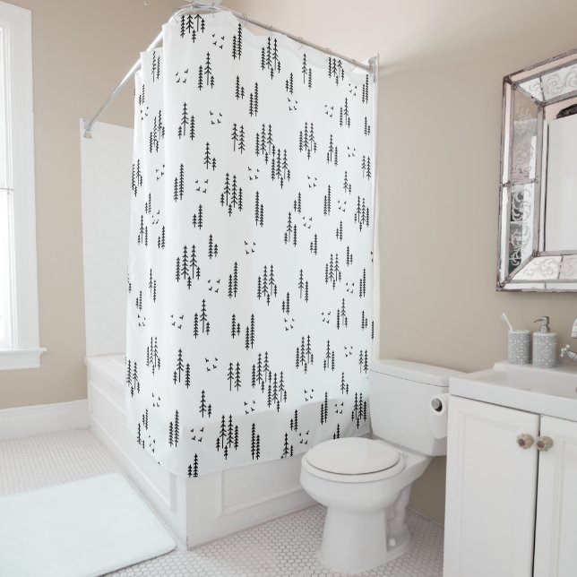 Rideaux De Douche Motif d'art de Forest Line (En situation)