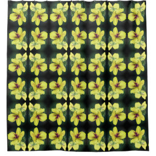 Rideaux De Douche Motif d'art floral de fleur sauvage jaune délicat