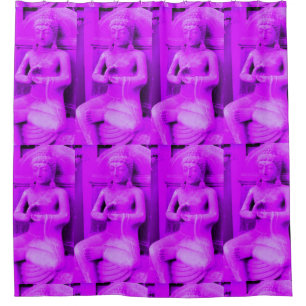 Rideaux De Douche motif de applaudissement pourpre de buddhas