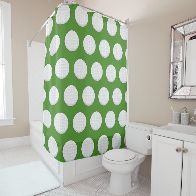 Rideaux De Douche Motif de balle de golf (En situation)