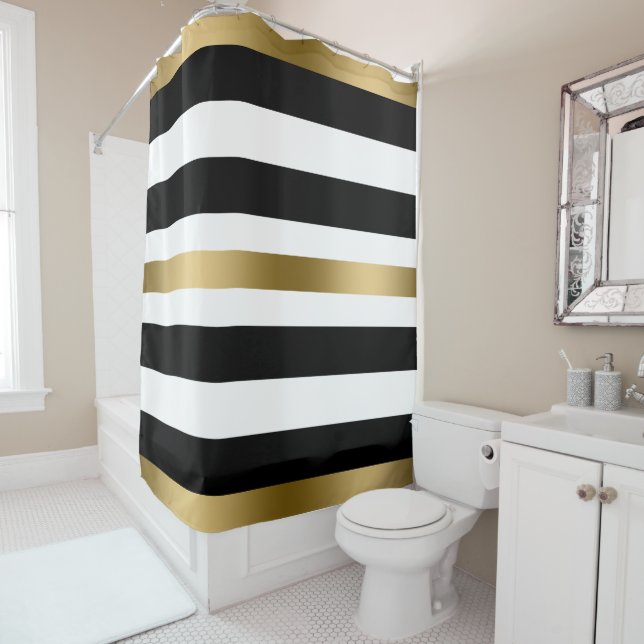 Rideaux De Douche Motif de bandes (En situation)
