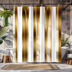 Rideaux De Douche Motif de bandes verticales Or moderne
