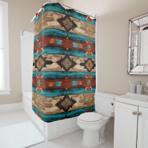 Rideaux De Douche motif de carrelage en bois de l'ouest