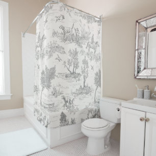Rideaux De Douche Motif de chasse vintage Toile De Jouy