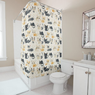 Rideaux De Douche Motif de chats étranges