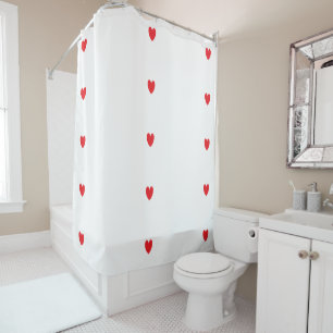 Rideaux De Douche Motif de coeur de Doodle mignon rouge blanc Cool p
