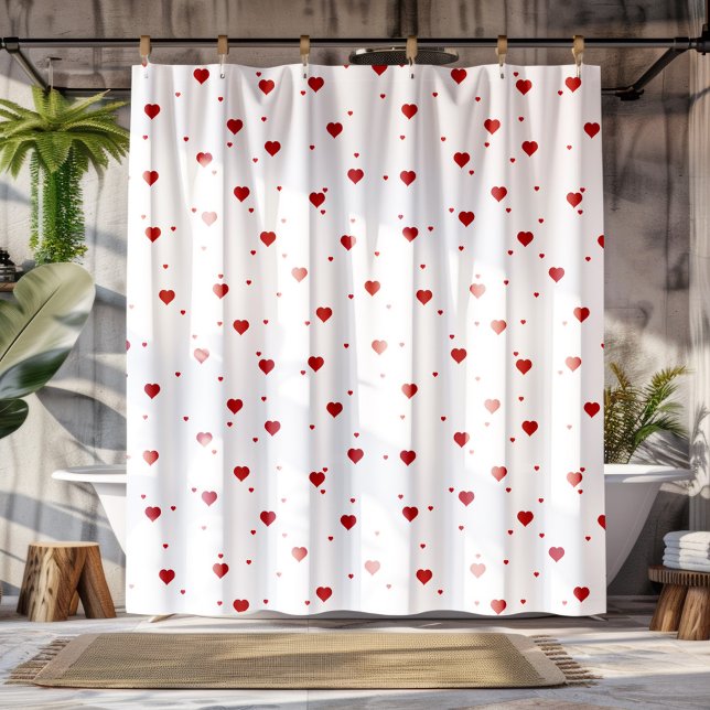 Rideaux De Douche Motif de coeur des Valenties rouges (Créateur téléchargé)