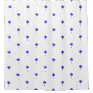 Rideaux De Douche motif de cornflower bleu sauvage