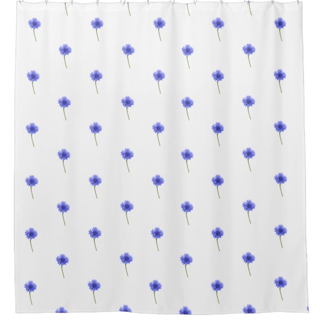Rideaux De Douche motif de cornflower bleu sauvage (Devant)