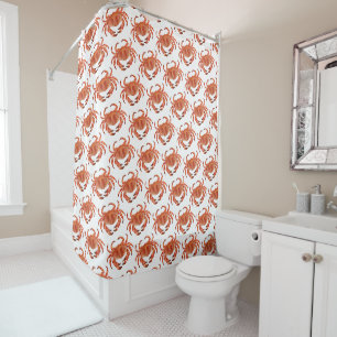 Rideaux De Douche Motif de crabes au bord de la mer