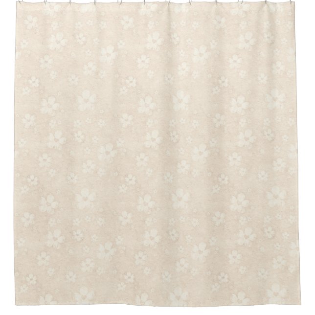 Rideaux De Douche Motif de crème de pastell de fleurs + vos idées (Devant)