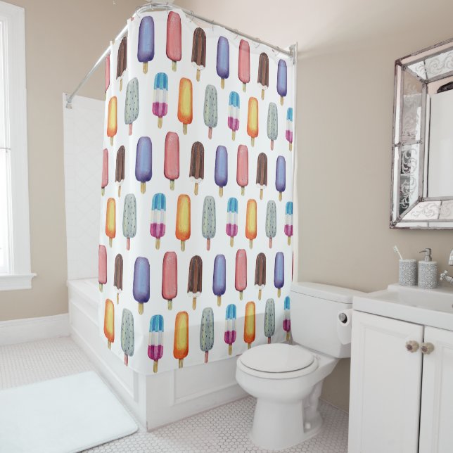 Rideaux De Douche Motif de crème glacée (En situation)
