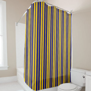 Rideaux De Douche Motif de design rayé élégant bleu jaune