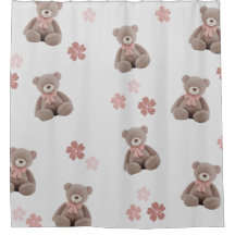 Motif de dessin animé rose ours