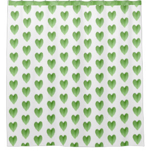 Rideaux De Douche Motif de feuille de coeur vert moderne