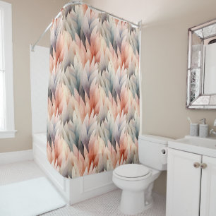 Rideaux De Douche Motif de feuille pastel apaisé à l'aquarelle Print