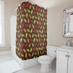 Rideaux De Douche Motif De Feuilles, Feuilles Colorés, Feuilles D'Au