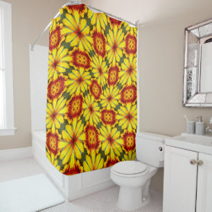 Rideaux De Douche Motif de fleurs d'or
