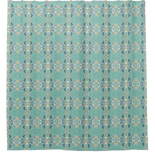 Rideaux De Douche Motif de fond d'écran unique Turquoise Chic