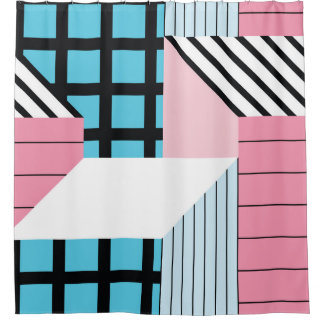 Rideaux De Douche Motif de formes géométriques transparente.