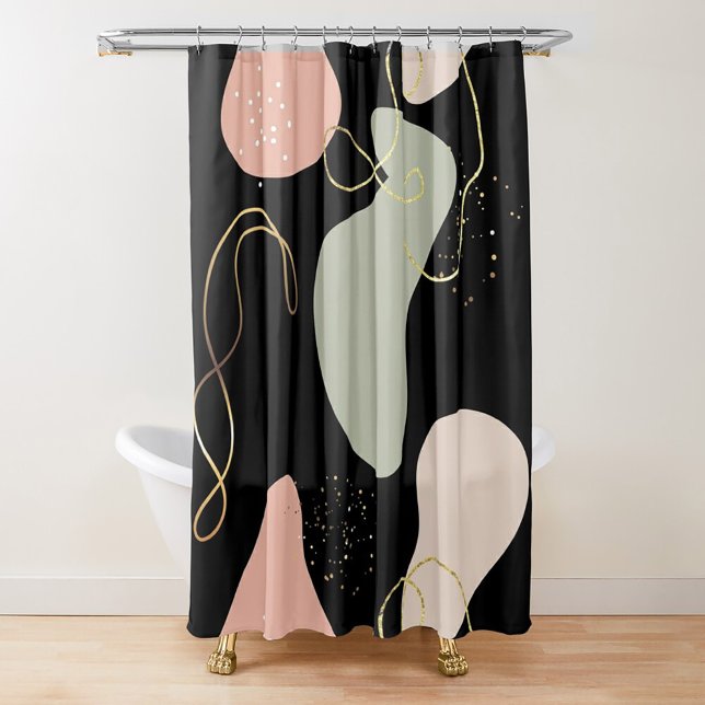 Rideaux De Douche Motif de formes organiques géométriques Boho Abstr (Créateur téléchargé)