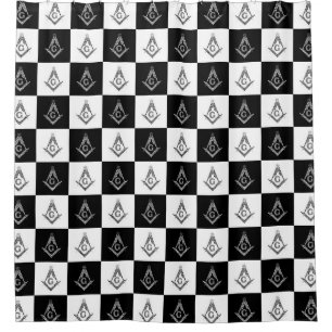 Rideaux De Douche Motif de Freemason À damiers
