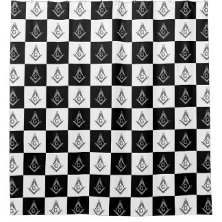 Rideaux De Douche Motif de Freemason À damiers