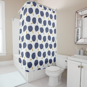 Rideaux De Douche Motif de fruits de la bombe Abstraite bleue marine