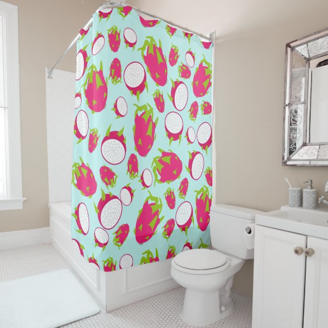 Rideaux De Douche Motif de fruits dragon (En situation)