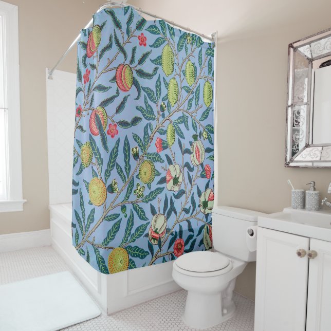 Rideaux De Douche Motif de grenade par William Morris (En situation)