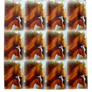 Rideaux De Douche motif de jument et de poney