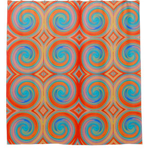 Rideaux De Douche Motif de la tortue Abstraite orange