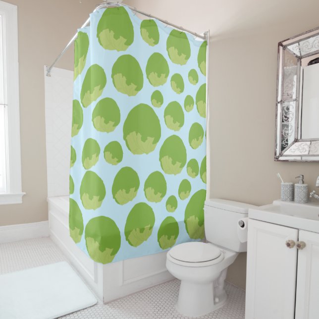 Rideaux De Douche Motif de laitue (En situation)