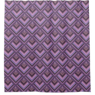 Rideaux De Douche Motif de l'échelle des bandes de mauve
