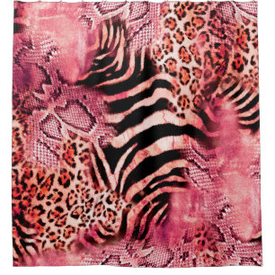 Rideaux De Douche Motif de léopard, zèbre abstrait. léopard,