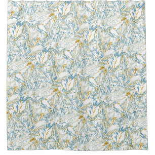 Rideaux De Douche Motif de ligne incurvée bleue jaune orange néon -C