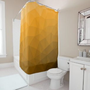 Rideaux De Douche Motif de maillage géométrique à dégradé orange