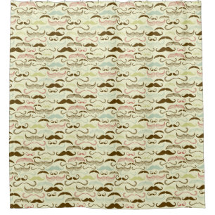 Rideaux De Douche Motif de moustache, rétro style 4