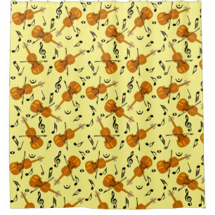 Rideaux De Douche Motif de notes de musique violon