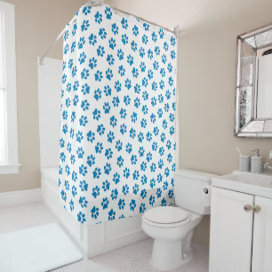 Rideaux De Douche Motif De Pailles, Paniers De Chien, Paniers Bleus