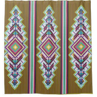 Rideaux De Douche Motif de perles Navajo
