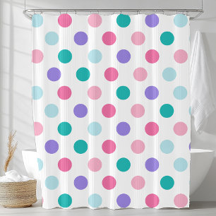 Rideaux De Douche Motif de point de Polka de ressort coloré
