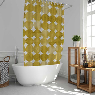 Rideaux De Douche Motif de points jaune aquarelle tendance
